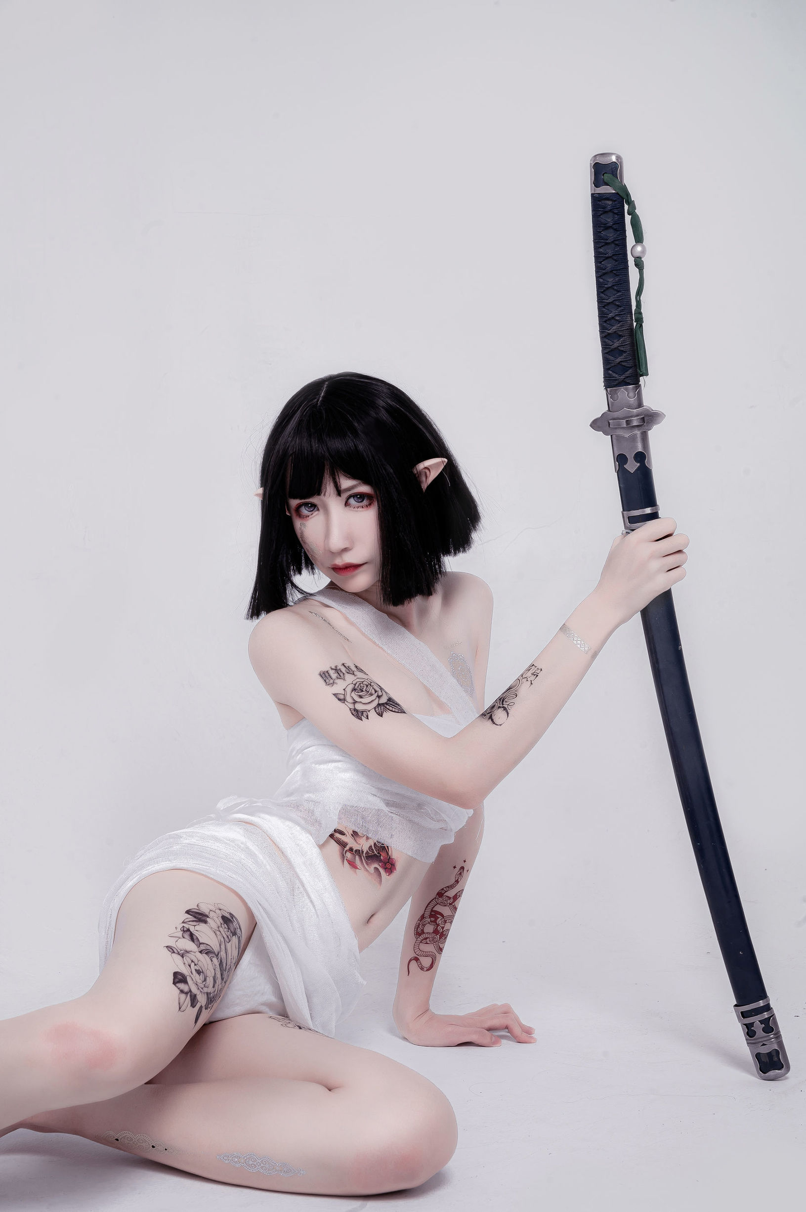 [COS福利]动漫博主阮邑_Fairy绑带和武士插图